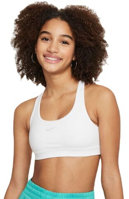 Топ для девочки теннисный Nike Girls Swoosh Sports Bra - белый