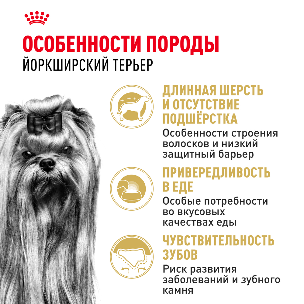 Royal Canin Yorkshire Terrier Adult Корм сухой для взрослых собак породы Йоркширский Терьер от 10 месяцев - 1,5 кг