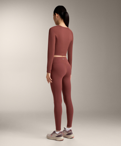 Oysho Лонгслив Comfortlux, линялый махагон