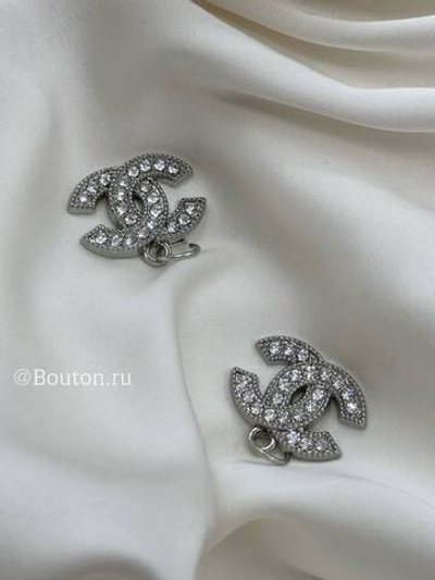 Подвеска Шан. Серебро Лого 22х16 мм стразы