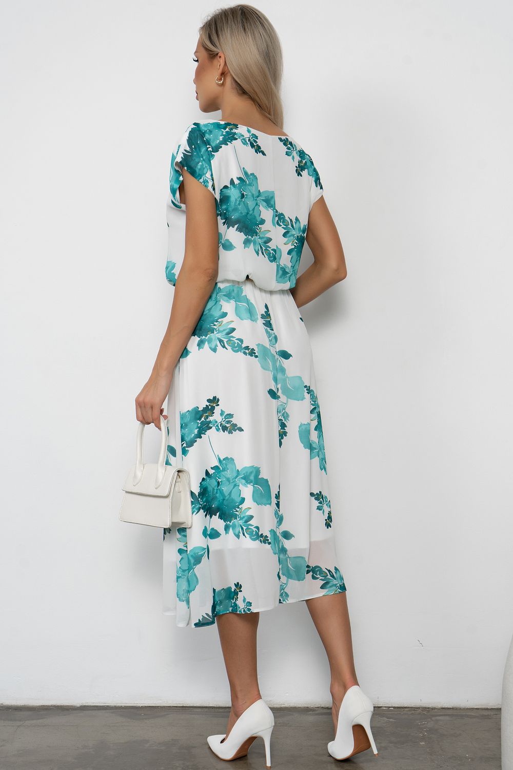 Платье Мерисса (белый/зеленый)-52р-р Р11-1212/4 Nikol