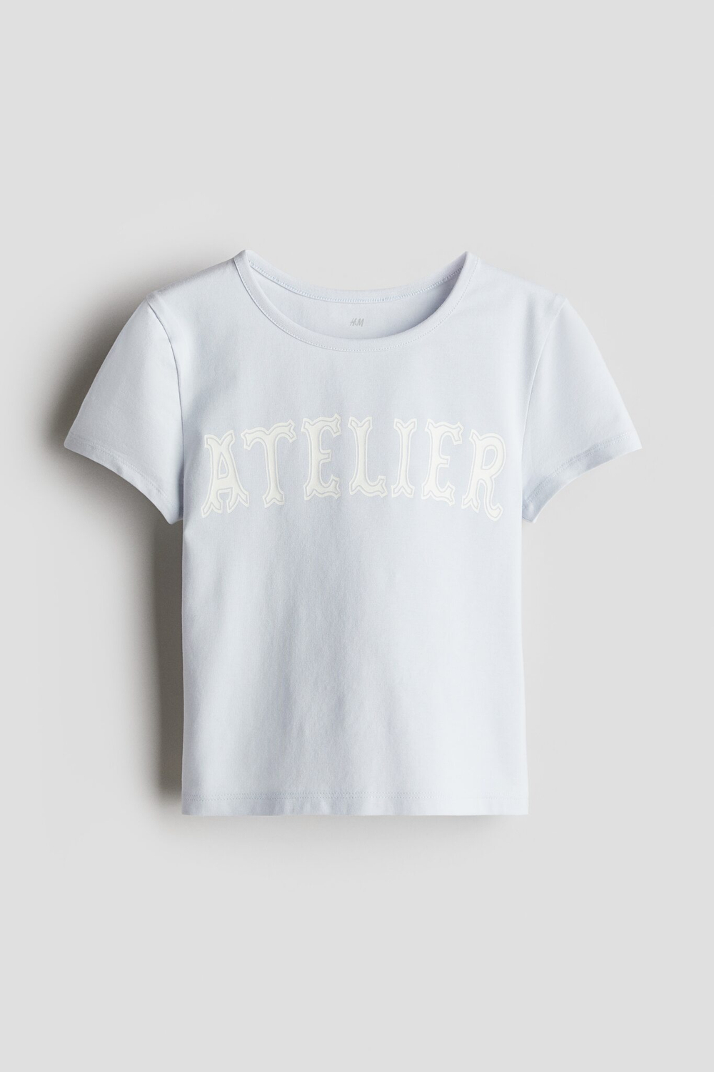 H&M Футболка с принтом, светло-голубой