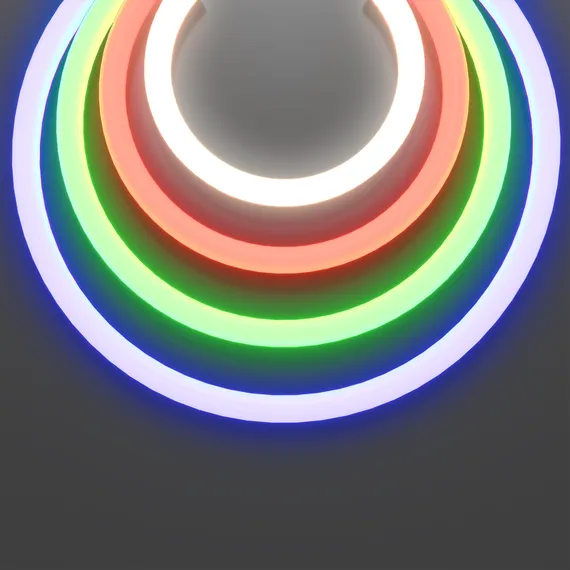 Гибкий неон круглый 360° D25 24В 17,2Вт/м Цветной (RGB) + 4000К IP65 5м Led Strip 20305