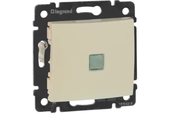 Выключатель Legrand Valena 1-клавишный с индикатором проходной слоновая кость 05245