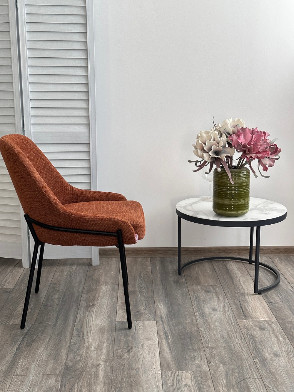 Стул М-City DISAUR Гави (Gavi) Garna-001 Коричневый, ткань, Черный каркас