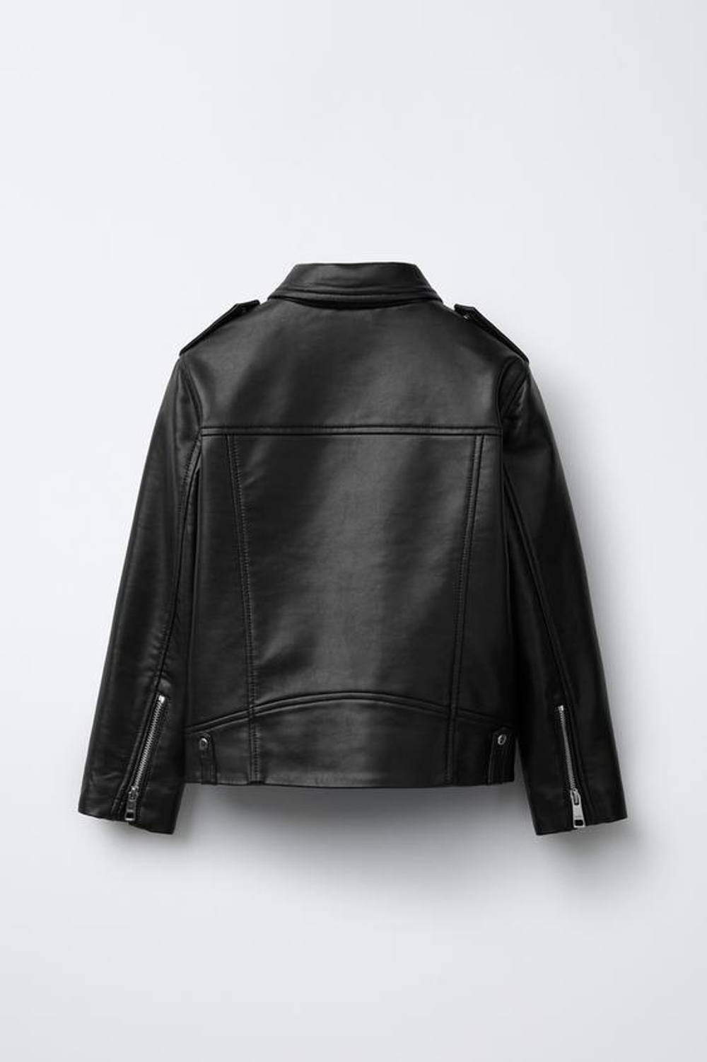 ZARA КУРТКА ИЗ ИСКУССТВЕННОЙ КОЖИ, ЧЕРНЫЙ