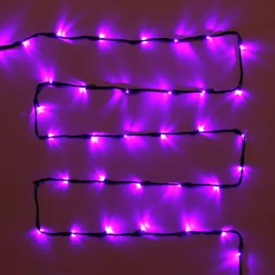 Гирлянда для улицы «Водопад» нить 7м 80 ламп LED чёрный провод, 8 реж, IP-54, Фиолетовый (возможность соединения)