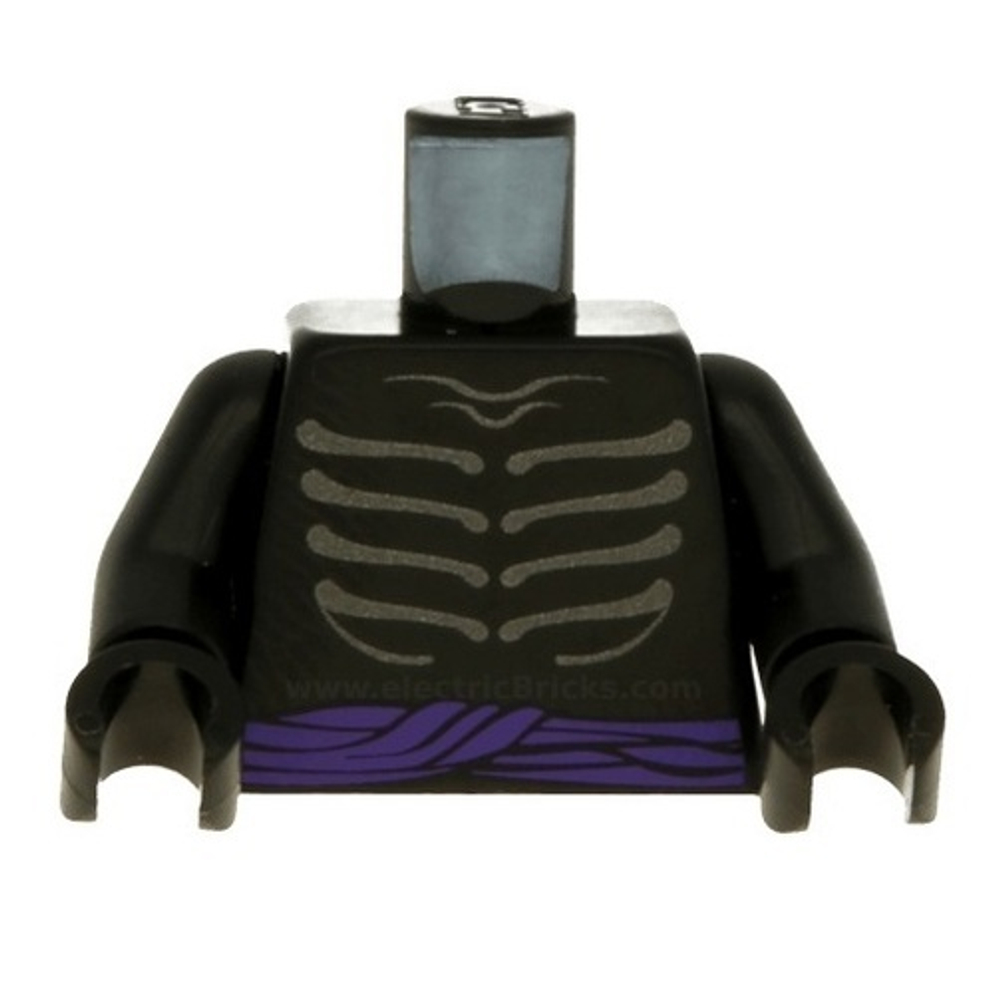 Торс Ниндзяго, ребра скелета, серый и фиолетовый узор на талии 973pb0912c01