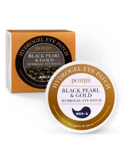 Petitfee Black Pearl & Gold Hydrogel Eye Patch 60ea Гидрогелевые патчи для век с чёрным жемчугом