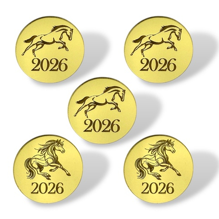 Топпер Бирка "Символ года медальон" 4см ТБ6242 5шт акрил