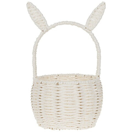 Корзина плетеная (бумага) D18xH27/35см с ушками (Белый)