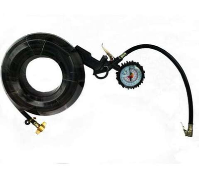 Шланг подкачки колес (9 м) с манометром и пистолетом