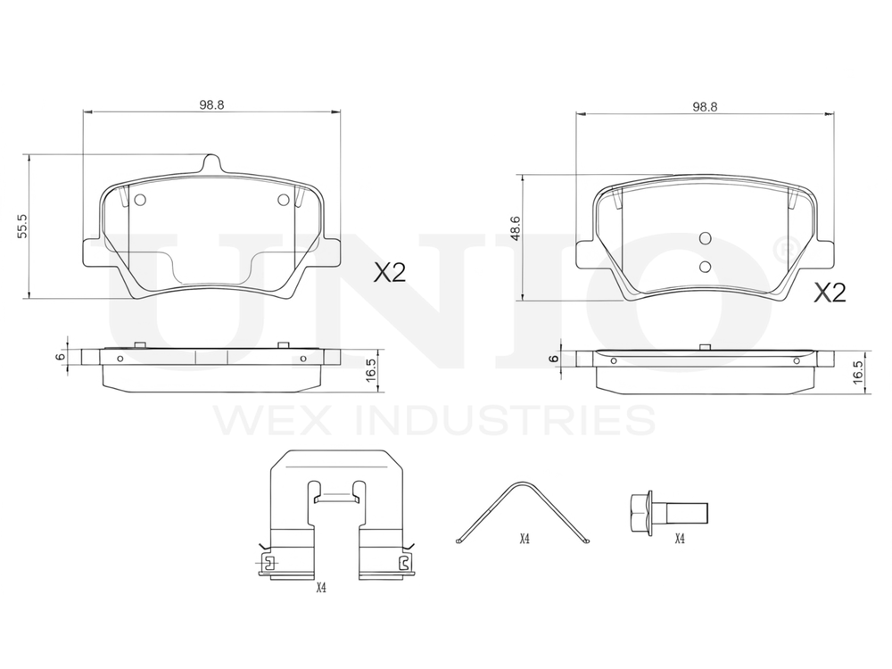 Колодки тормозные диск. задние UNIO BRP-20259