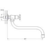 Смеситель для кухни, Solone, с кран-буксой, для одного типа воды, хром, JIK13-A102-A