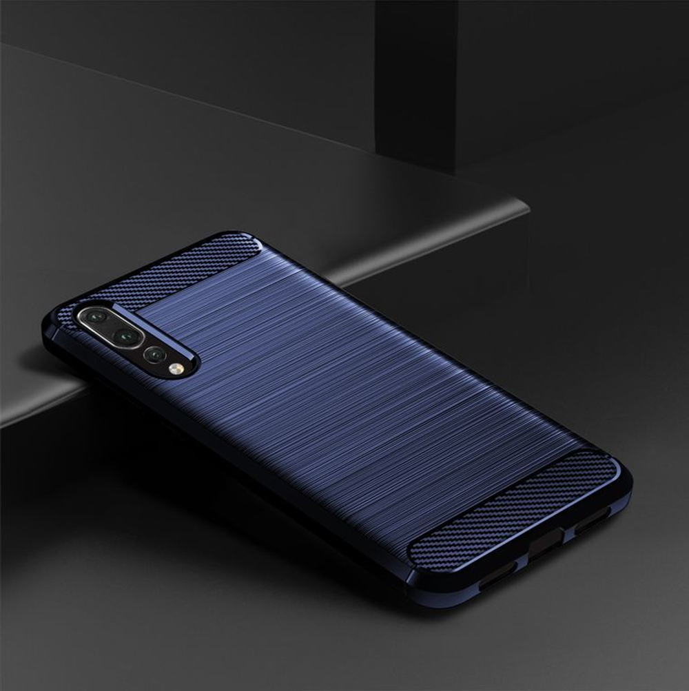 Чехол для Huawei P20 Pro цвет Blue (синий), серия Carbon от Caseport