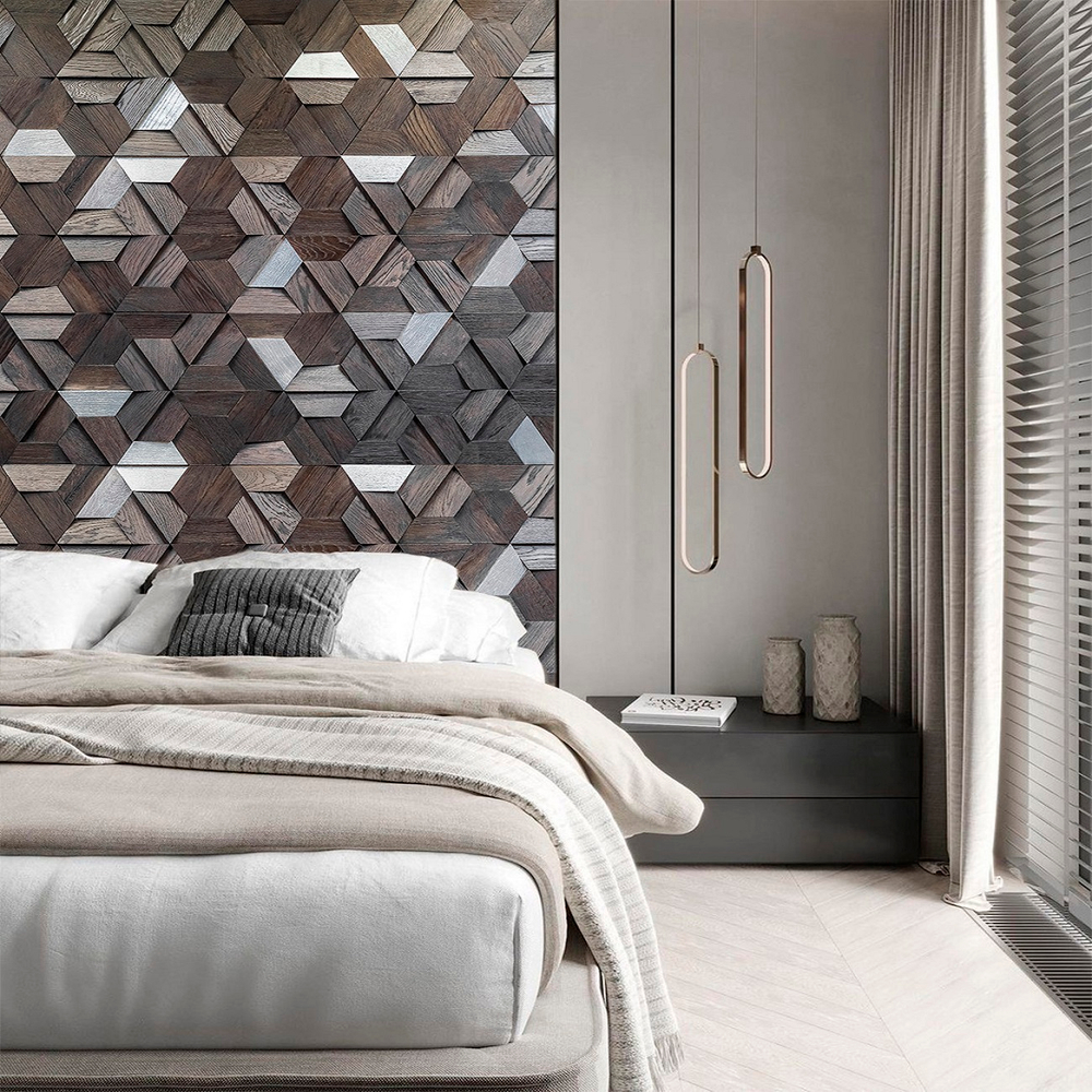 Деревянная мозаика для стен Wood Mosaic Магна эбен