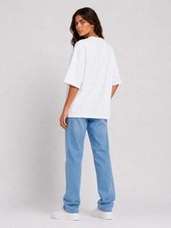 Футболка женская белая oversize M-XL
