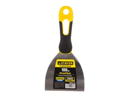 Шпатель STAYER PROFI нерж профилированное полотно 100мм двухкомпонентная ручка