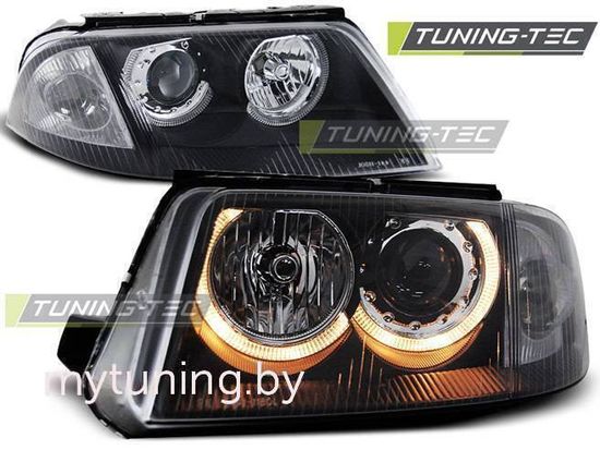 Передние фары black angel eyes для VW Passat B5 GP