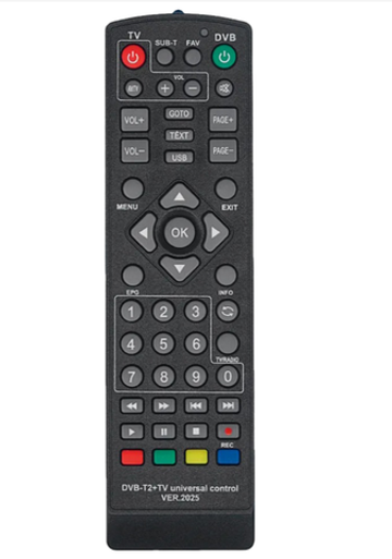 Пульт универсальный DVB-T2+TV (Версия 2025) для ресивера