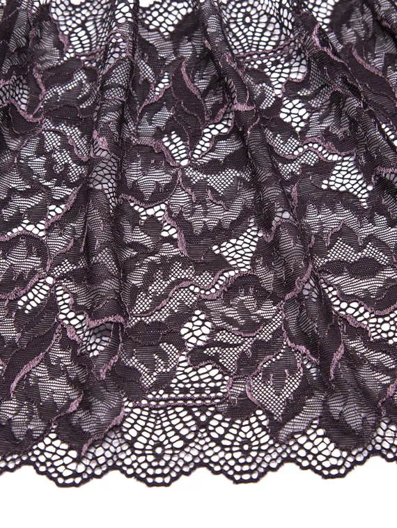 03-266 Кружево эластичное 23 см, шоколад/перец