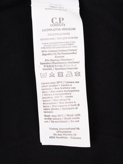 Поло C.P. Company Stretch Piquet Slim Black