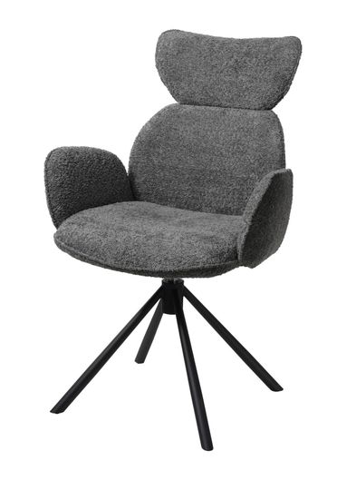 Стул VARDY 360 град.поворот. Белый букле XD841-01 / Серый