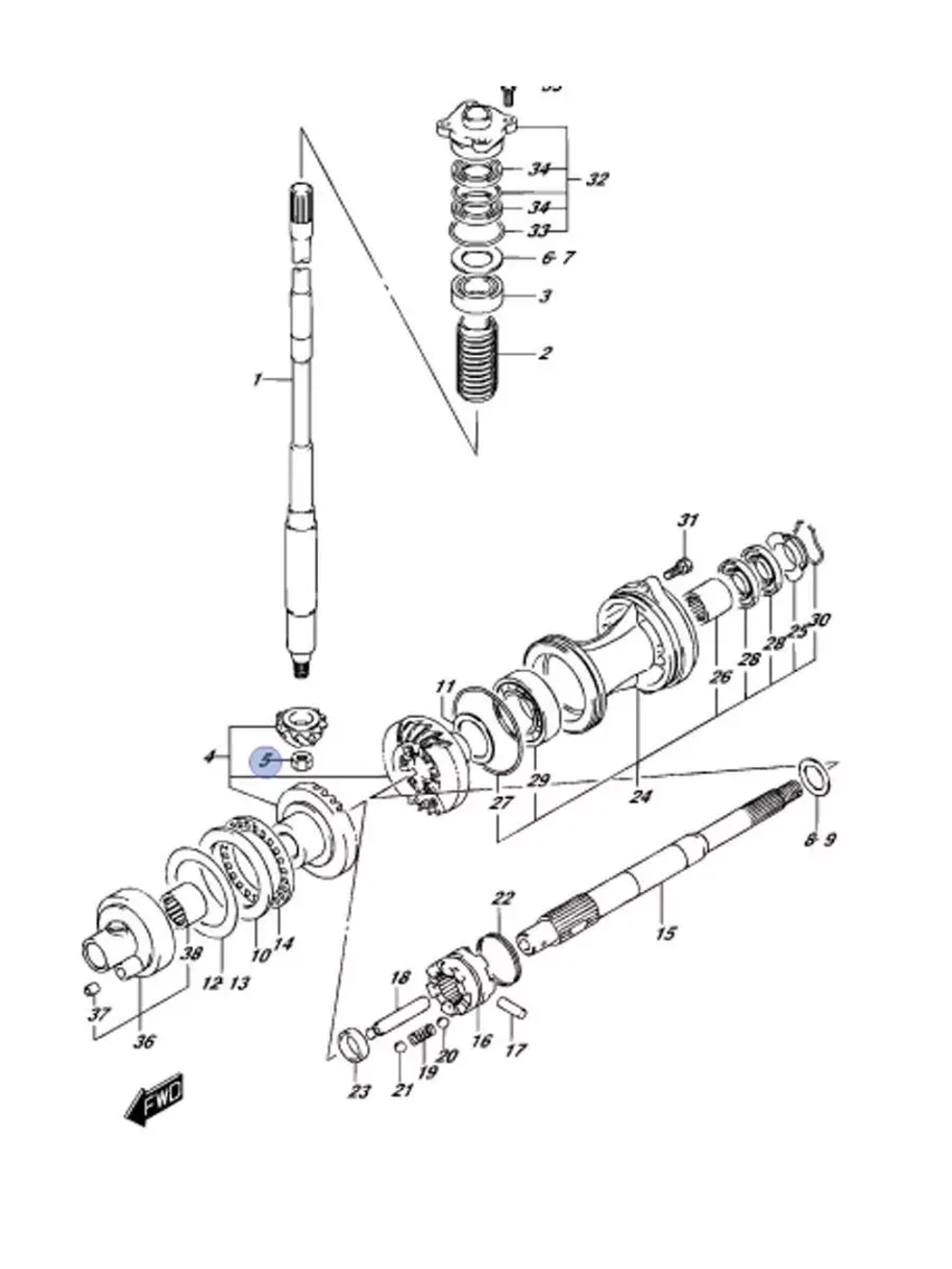 Гайка крепления ведущей шестерни 09140-14024-000