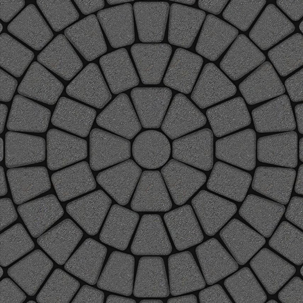 Тротуарная плитка КЛАССИКО (круг) - Стандарт Серый, комплект из 3 видов плит