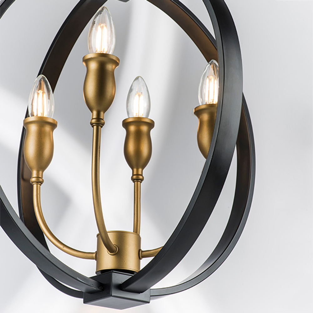 731247 Люстра CERO 4х40W E14 ЧЕРНЫЙ/ЗОЛОТО