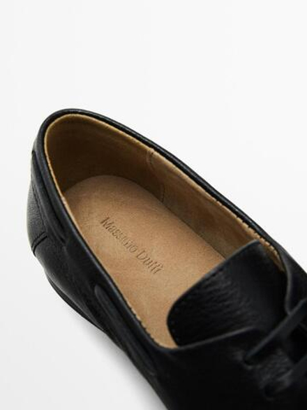 Massimo Dutti Кожаные топсайдеры, черный
