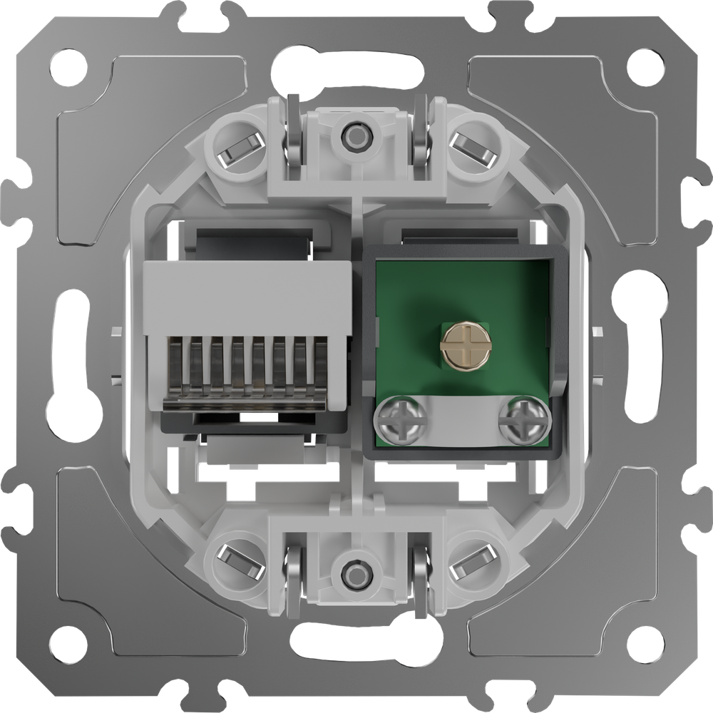 Механизм розетки RJ45/TV cat.5, ClassE-8/0-2400 МГц,  серия D16