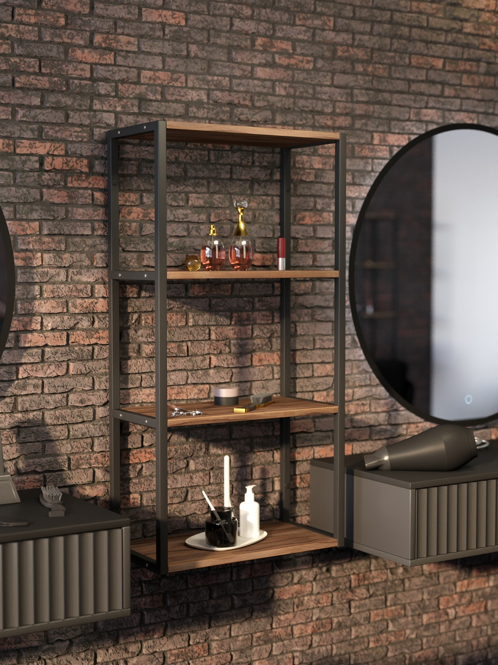 Полка настенная высокая лофт LINEA MAXI