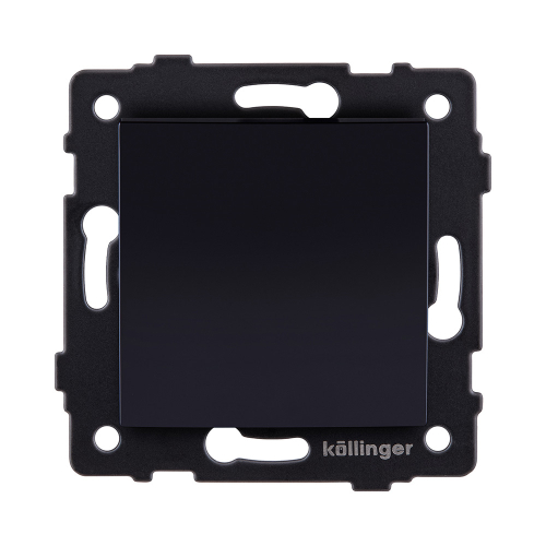 Выключатель 1-клавишный 10А/250В, изогнутый, черный Kollinger REA-R-001BK для Aspekt, Eleganz, Reflex