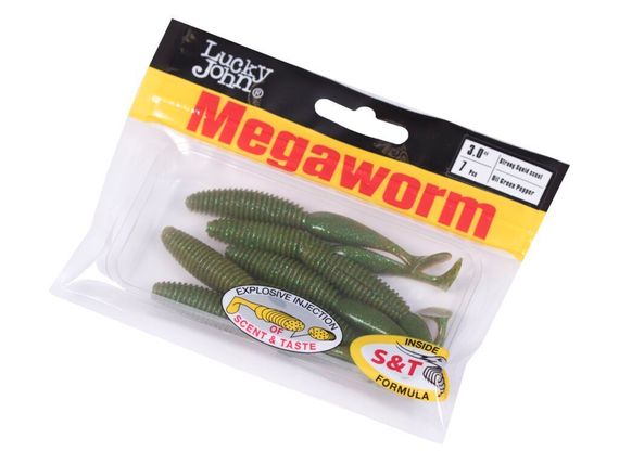 Виброхвосты съедобные LJ Pro Series MegaWorm 3,0in (7,6 см), цв. S67, 7 шт.