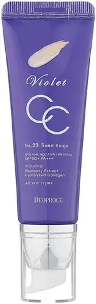 Deoproce Violet CC Cream №23 Sand Beige (Песочный бежевый) СС крем для любого типа кожи лица, 50 гр