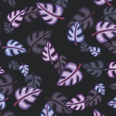 Seamless pattern with stylized leaves. hand drawn illustration.