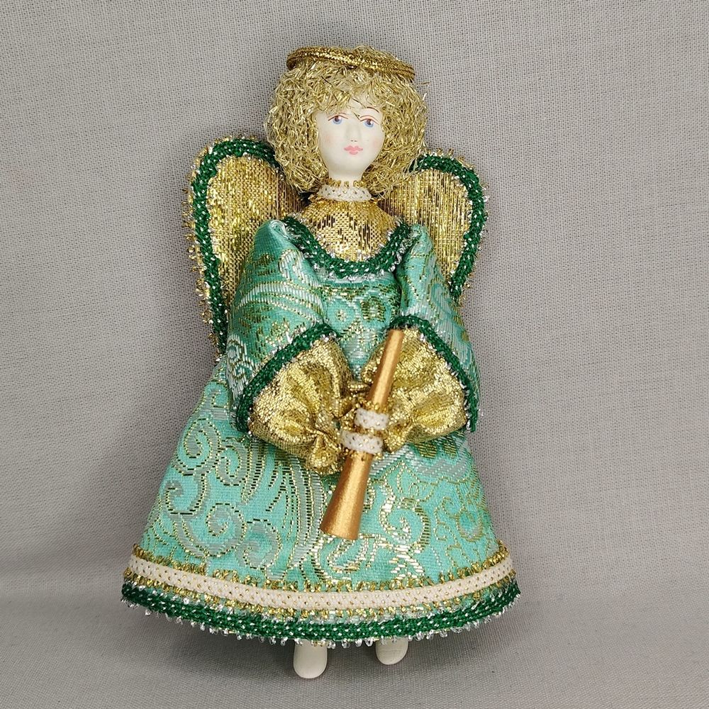 Ёлочная игрушка Ангел с дудочкой