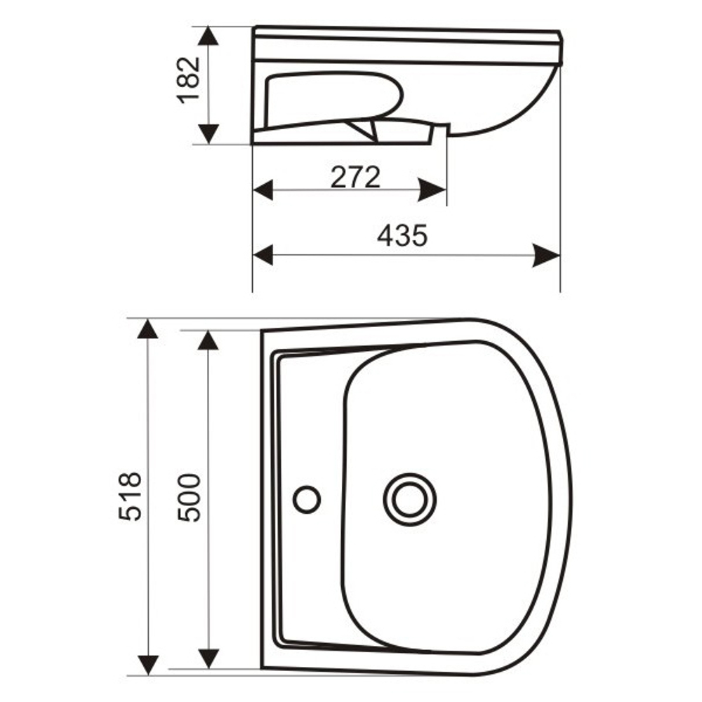 Раковина накладная "Альфана-52" черная (ОК)