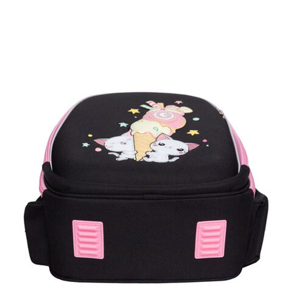 Ранец GRIZZLY анатомическая спинка, c брелоком, для девочек, "YUMMY", 36х28х20 см, RAz-586-14/1