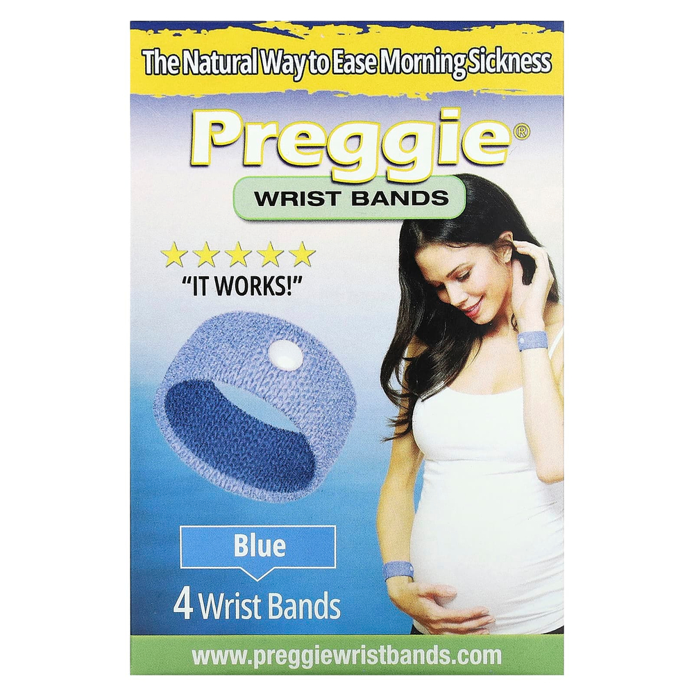Preggie, ремешок для запястья, синий, 4 шт.