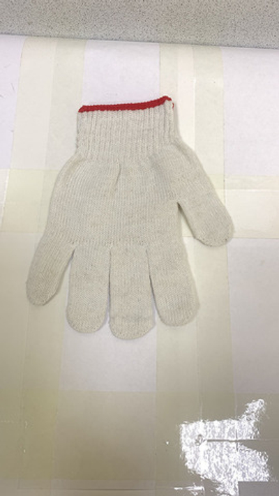 Перчатки х/б,белые (красная резинка)