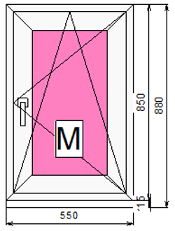 Пластиковое окно 850 х 550 ТермА Эко + Москитная сетка