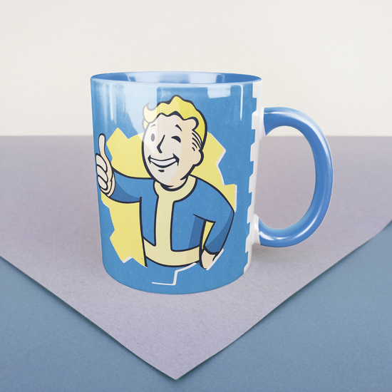 Кружка керамическая, объем: 330 мл, FALLOUT Болтбой (голубая)