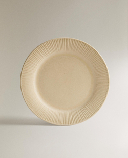Zara Home тарелка обеденная из каменной керамики, цвет бежевый, 26 см