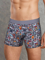 Мужские облегающие трусы-боксеры с принтом Doreanse Voyager (Размер: M) (Цвет: серый)