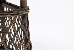 "Эспрессо" плетеный круглый стол, диаметр 80 см, цвет коричневый