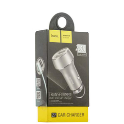 Разделитель автомобильный Hoco Z7 Kingkong dual USB Car Charger Apple&amp;Android (2USB: 5V &amp; 2.4A) Серебристый