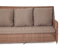 "Гляссе" диван трехместный из искусственного ротанга, цвет коричневый