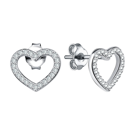 Серьги из серебра с фианитами